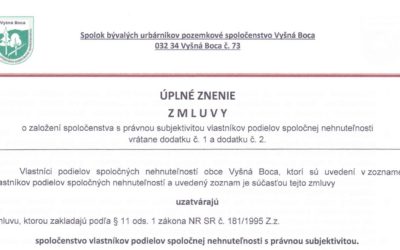 Úplné znenie zmluvy o založení vrátane dodatku 1. a 2.